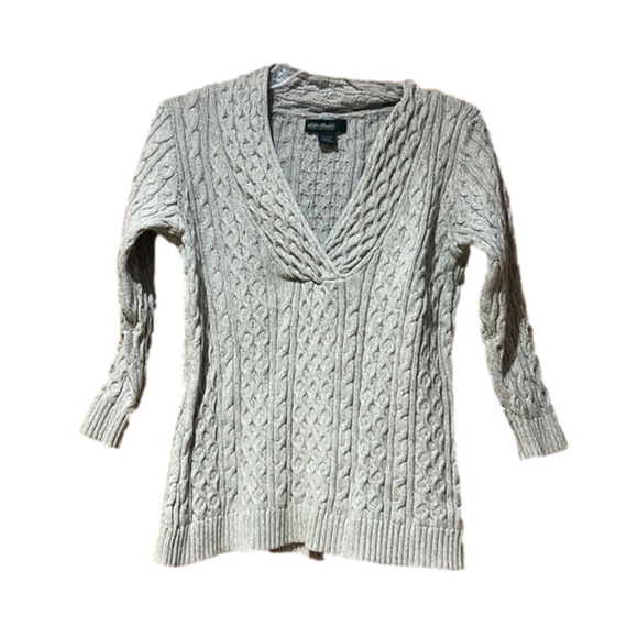 Eddie Bauer Sweaters - Eddie Bauer Women's Tan V-Neck Sweater M